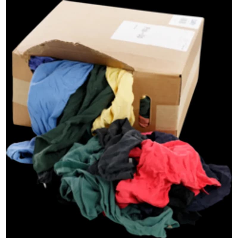 Minerallac Company 37590 - All-purpose colored cloth rags sold in a 25 lb. box. They are made from cloth knit t-shirt material and are not lint-free. The rags are washable and economical, and are intended for general cleaning, paint spills and cleanup, staining and varnishing, polishing, and dusting.