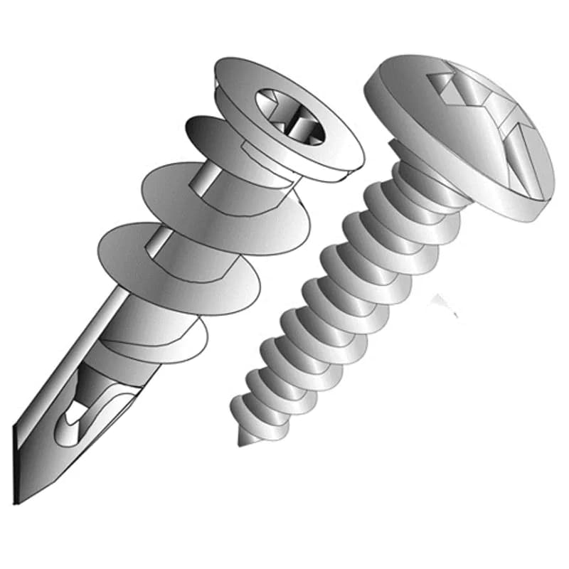 One-piece self-drilling wall anchors for use in gypsum wallboard. The anchors are made of carbon steel with a zinc-plated finish. Listed dimensions are #6 x 1.000 in size, 0.438 in diameter, and 1.250 in length.
