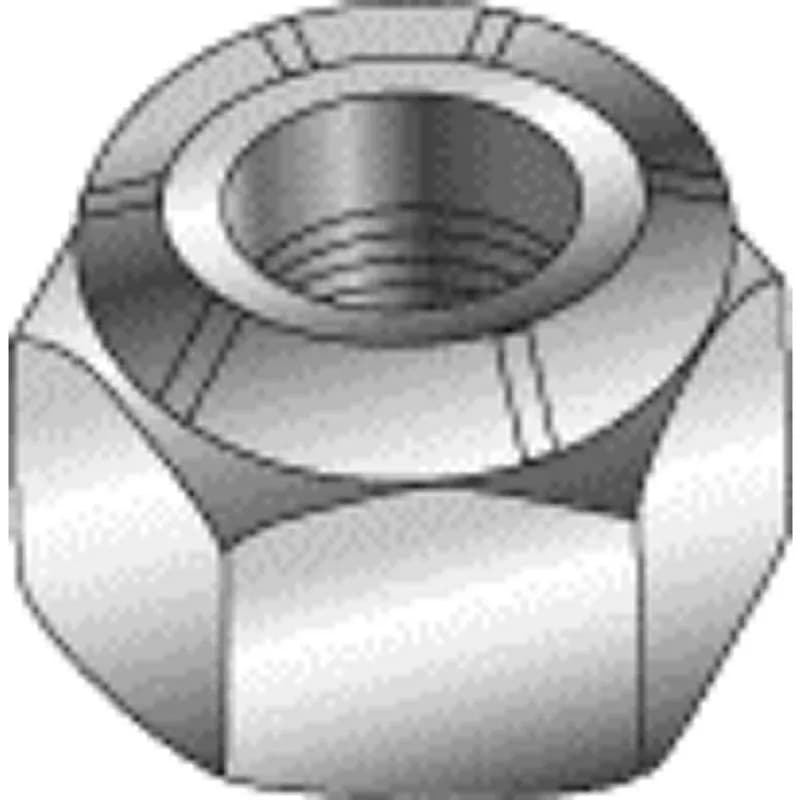 Minerallac Company 40430 - A nylon insert stop nut with a nylon-filled collar at the back end to help restrict screw movement under vibration. It is made of steel with a zinc plated finish. The nut is sized 5/16 in with 18 TPI threads and a right-handed thread direction.