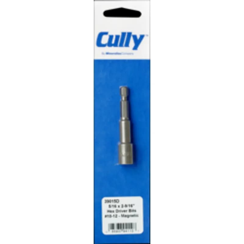 Minerallac Company 39015D - Hex Tek driver bit with a 5/16 in hex drive size and magnetic tip. It is made of steel and has a length of 2-9/16 in. The sheet lists it for use as a 5/16 in hex driver bit and notes a 1 in shank size.