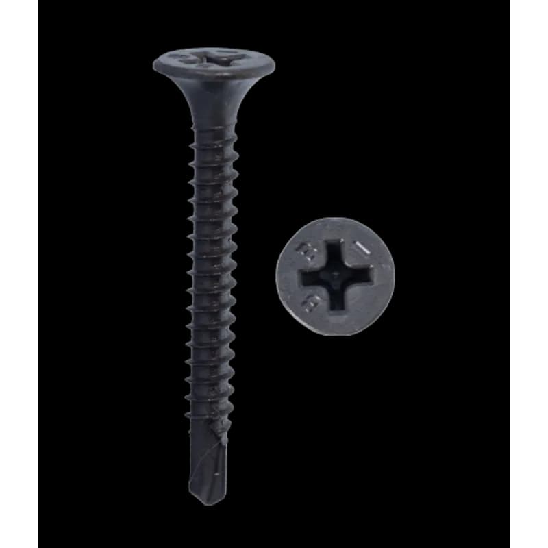 Minerallac Company 79623BFG - 6 x 1-1/4" Drywall Screw, Bugle Head, Fine Thread, Tek, Phillips, Black