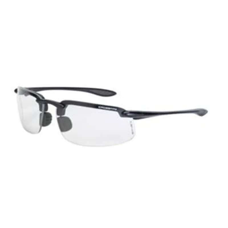 Minerallac Company 19139 - CrossFire Safety Glasses, CF21427, ES4, Crystal Black Frame with Polarized Silver Mirror Lens