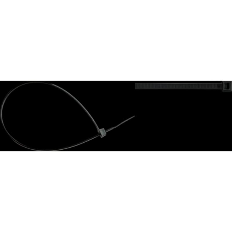 Minerallac Company 22218-500 - 11" Black Cable Tie, Bundle Diameter 1/16" to 1-1/8", Tensile Strength 50 lbs., UV-Rated for Outdoor Use