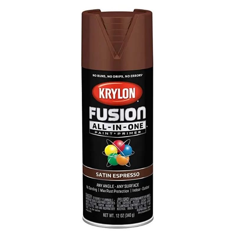 Minerallac Company 37553 - Krylon® Fusion All-In-One™ Paint + Primer, 2738 Satin Espresso, 16 oz. Can, 11 oz. Net Wt. / 6 per Case