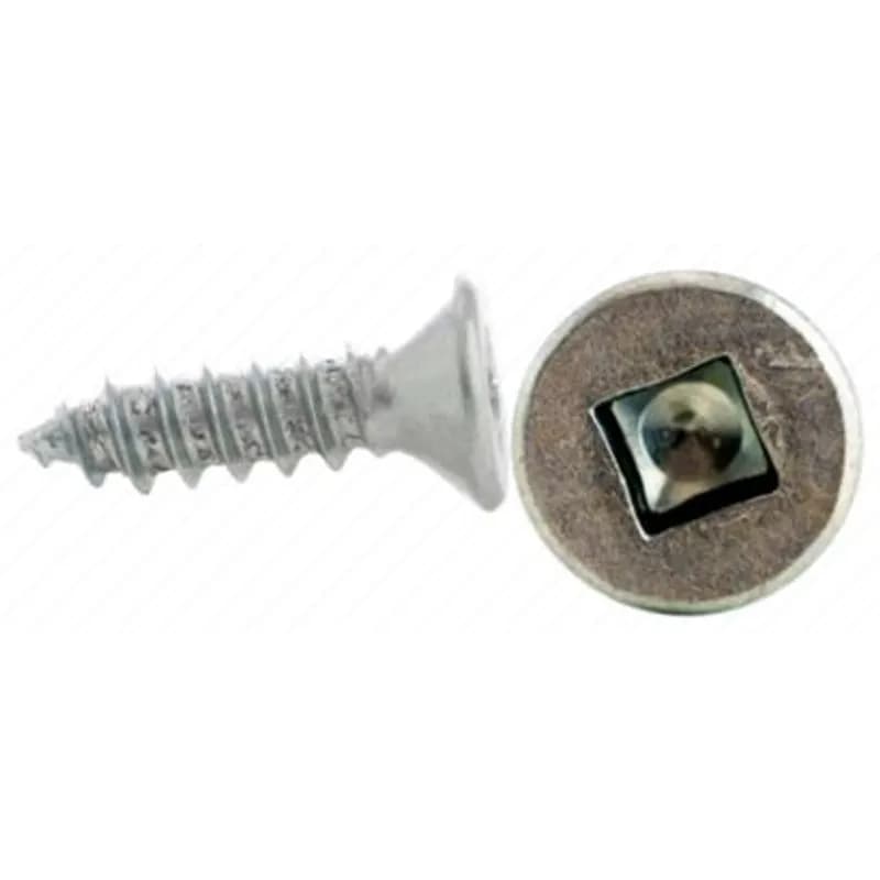 Minerallac Company 12811J - 8 x 5/8" Self-Tapping Sheet Metal Screw, Flat Head, Square Drive, Zinc Plated, Jar