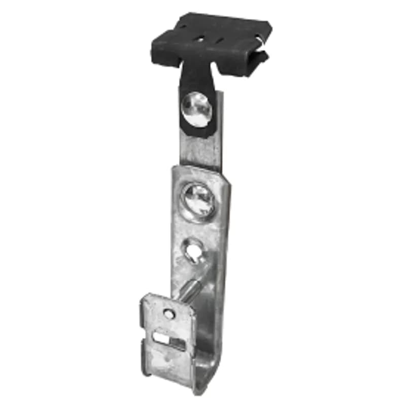 Minerallac Company J75SFC916 - 3/4" J-Hook and Hammer On Side Mount Flange Clamp Assembly, Side Mount Flange Clamp Fits 9/16-3/4" Flange, Includes Steel Retaining Pin, Pre-Galvanized/Spring Steel