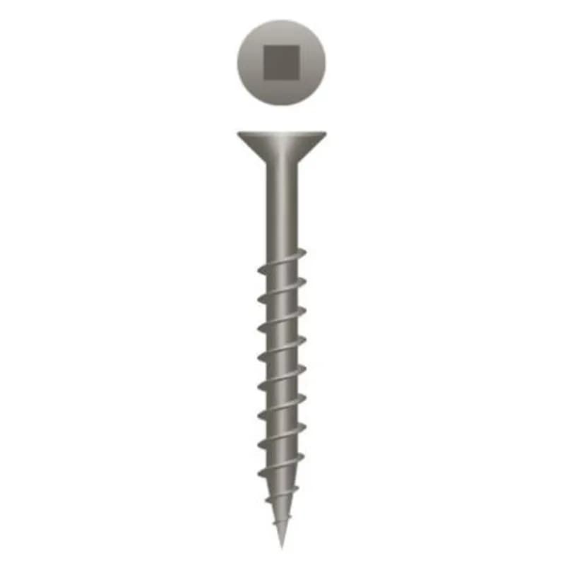 Minerallac Company 12416BFG - 4 x 1" Wood Screws, Flat Head, Square Drive, Zinc,Jar