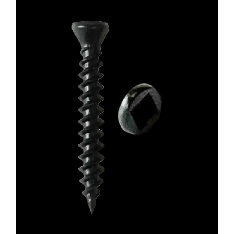 Minerallac Company 13726BFG - 6 x 1-5/8", Trim Head Wood Screws, Square Drive, Black, Jar