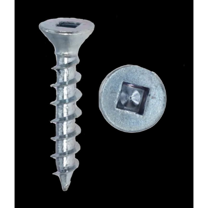 Minerallac Company 13834BFG - 8 x 2" Particle Board Screws, Deep Thread, Square Drive, Zinc Plated, Box