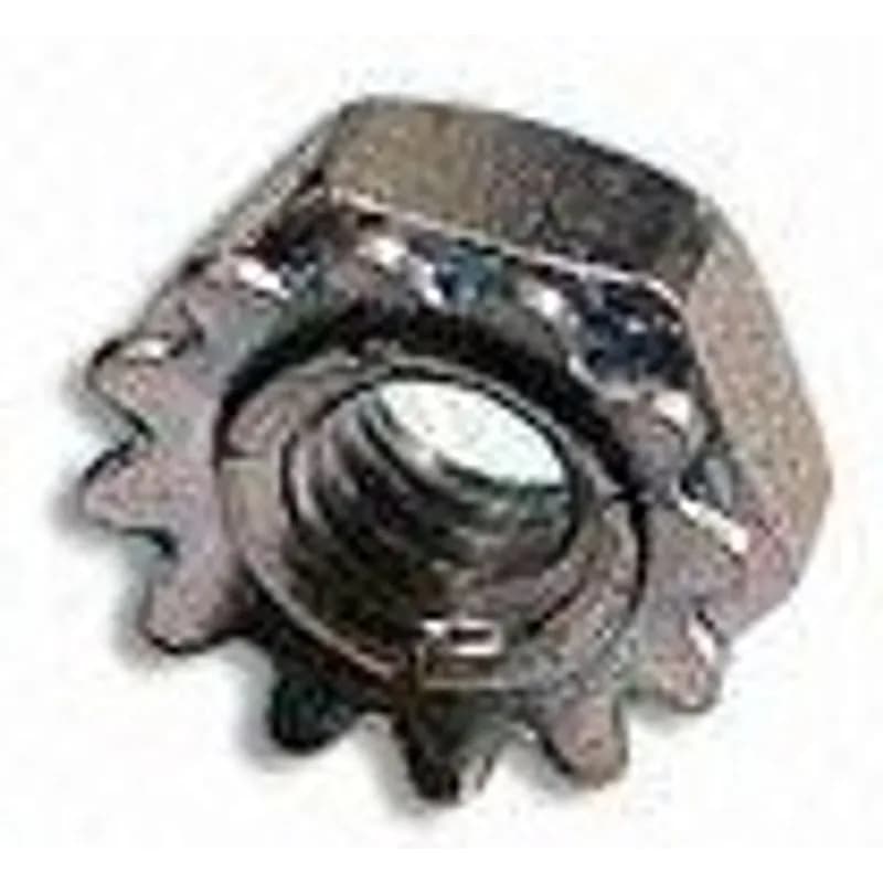 Minerallac Company 40120KNJ - 10-32 Kep Hex Nut, Grade 2, Coarse Thread, Low Carbon, Zinc CR+3, Jar