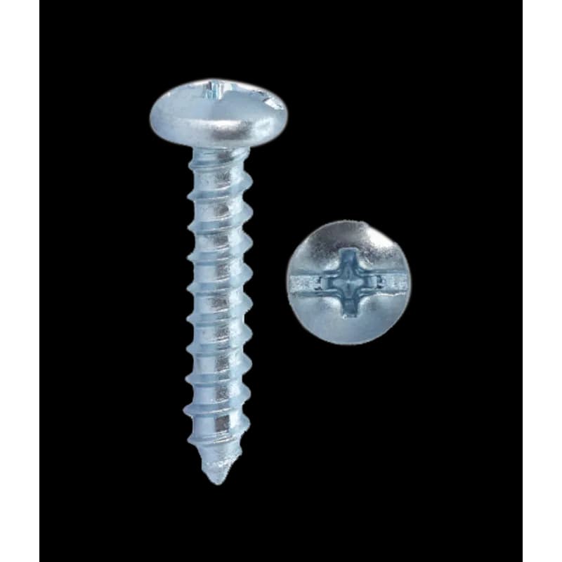 Minerallac Company 19221BFG - 12 x 1-1/4" Self-Tapping Sheet Metal Screw, Pan Head, Phillips/Slotted, Zinc Plated, Box
