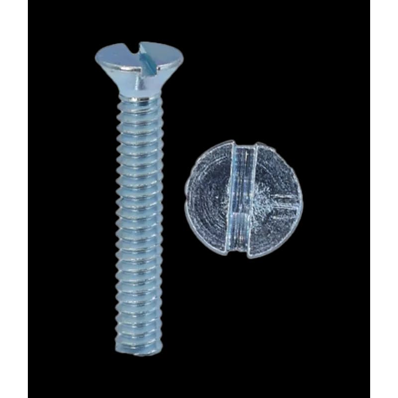 Minerallac Company 50936 - 1/4-20 x 2-1/4" Machine Screw, Flat Head, Slotted, Zinc Plated, Box