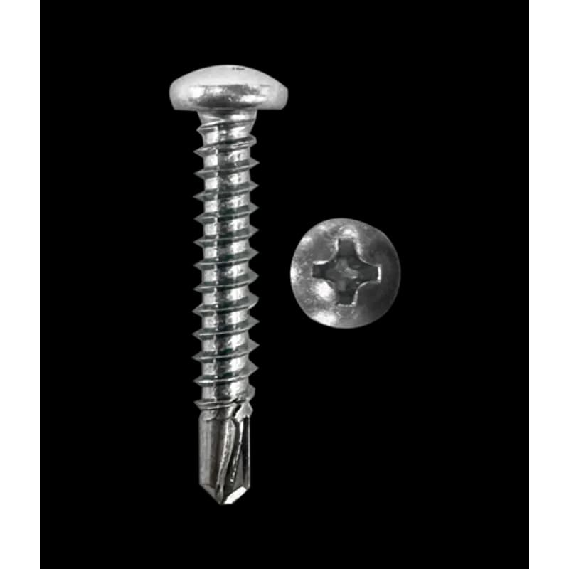 Minerallac Company 82816BFG - 8-18 x 1" Self-Drilling (TEK) Sheet Metal Screw, Pan Head, Phillips, #1 Drill Point, Zinc Plated, Box