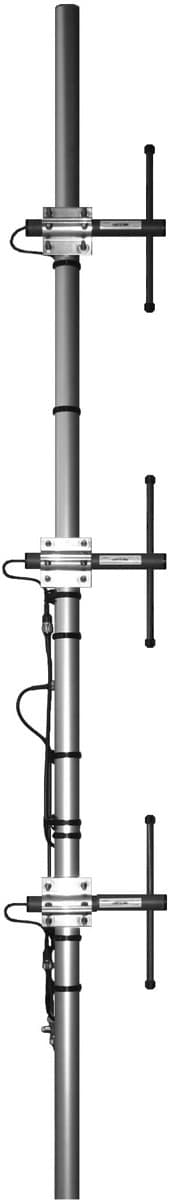 offset pattern collinear - Frequency range: 405-440 MHz - Gain: 10 dBi - Polarization: vertical - Connector: N-/TNC-female - VSWR: <1.5 - Radome: ABS/FG PU foam - Radiator material: copper - Mounting: 35-60 mm diameter pole - Wind load: 99 N