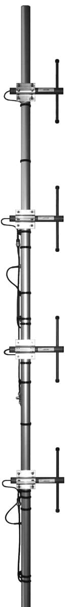 offset pattern collinear - Frequency range: 880-960 MHz - Gain: 11 dBi - Polarization: vertical - Connector: N-female - VSWR: <1.5 - Radome: ABS/FG PU foam - Radiator material: copper - Mounting: 35-60 mm diameter pole - Wind load: 100 N