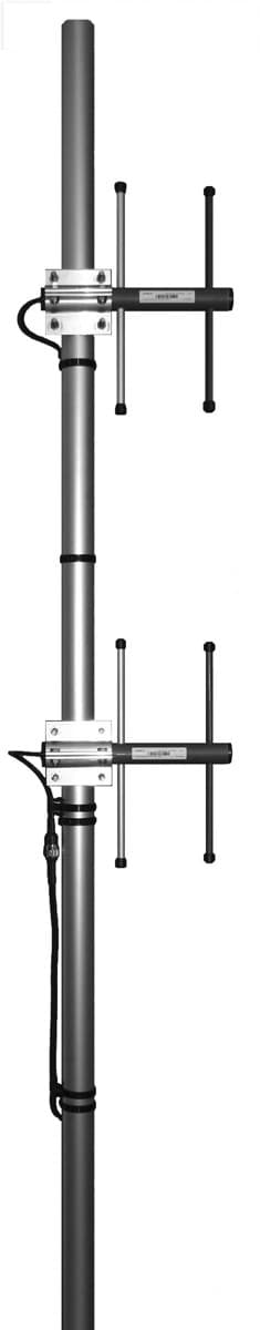 directional stacked yagi array - Frequency range: 830-890 MHz - Gain: 9 dBi - Polarization: vertical/horizontal - Connector: N-female - VSWR: <1.5 - Radome: ABS/FG PU foam - Radiator material: copper - Mounting: 35-60 mm diameter pole - Wind load: 56 N