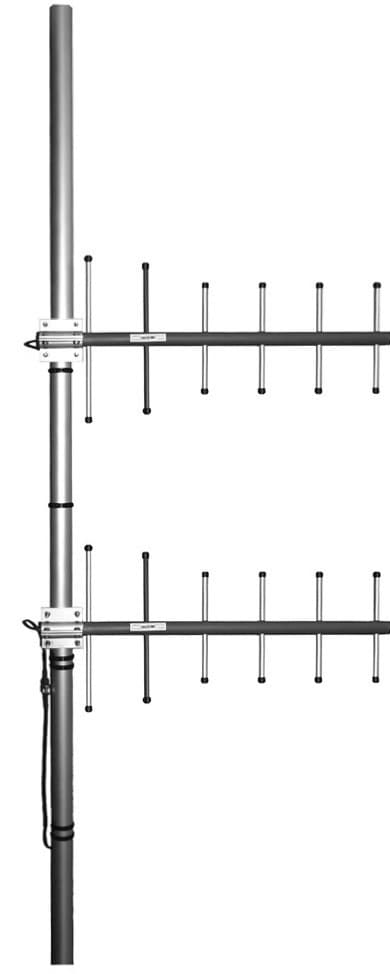 directional stacked yagi array - Frequency range: 880-960 MHz - Gain: 13 dBi - Polarization: vertical/horizontal - Connector: N-female - VSWR: <1.5 - Radome: ABS/FG PU foam - Radiator material: copper - Mounting: 35-60 mm diameter pole - Wind load: 100 N