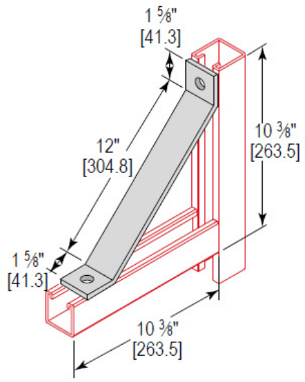 Minerallac Company AB12EG - This is a 12-inch angle brace. It is zinc plated. The sheet identifies it as catalog number AB12EG.