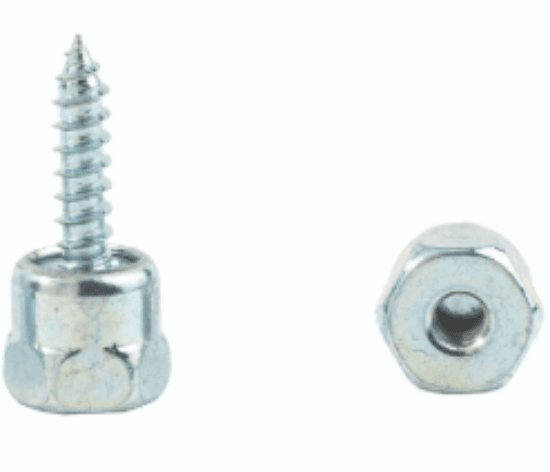 Minerallac Company 61144J - A threaded rod anchor for vertical mounting into the bottom of wood structures. It is made of steel with an electro-zinc finish. The part is sized 1/4" and has a 1" length, with a 1/4" rod size and a 5/8" AF end-drilled head.