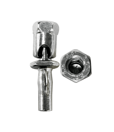Minerallac Company 61204 - Swivel x-Press 35 is a rod anchor for 16-12 gauge purlin with 89° mounting. It is made of steel with an electro-zinc finish and is designed for 3/8" rod. The swivel head allows anchoring to metal decking at an adjustable angle, and it is intended for applications where access to the back of the installed fastener is prohibited.