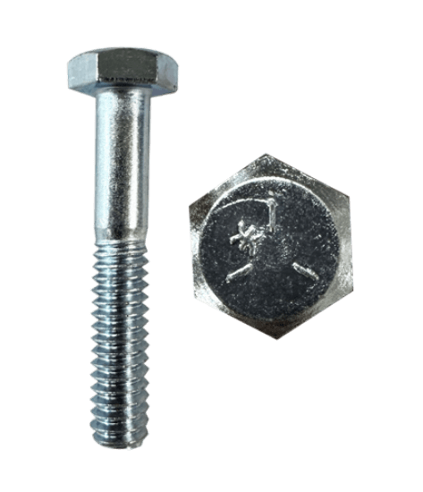 Hex head cap screw with a 1/2-13 x 3 in size and coarse threading. It is made of Grade 5 steel and has a zinc plated finish. The screw has a hex head with a 3/4 in head width and 5/16 in head height.