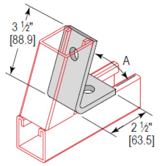 Minerallac Company CAC2H45EG - A 2 hole closed 45 degree corner angle. It is zinc plated. The sheet identifies it as catalog number CAC2H45EG.