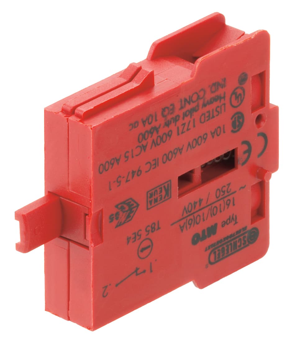 Schlegel Elektrokontakt MTO - Switching Function: MomentaryContact Type: Screw Connection 2.5 mm? Contact Equipment: 1 x NCProtection Class: II (protective insulation)