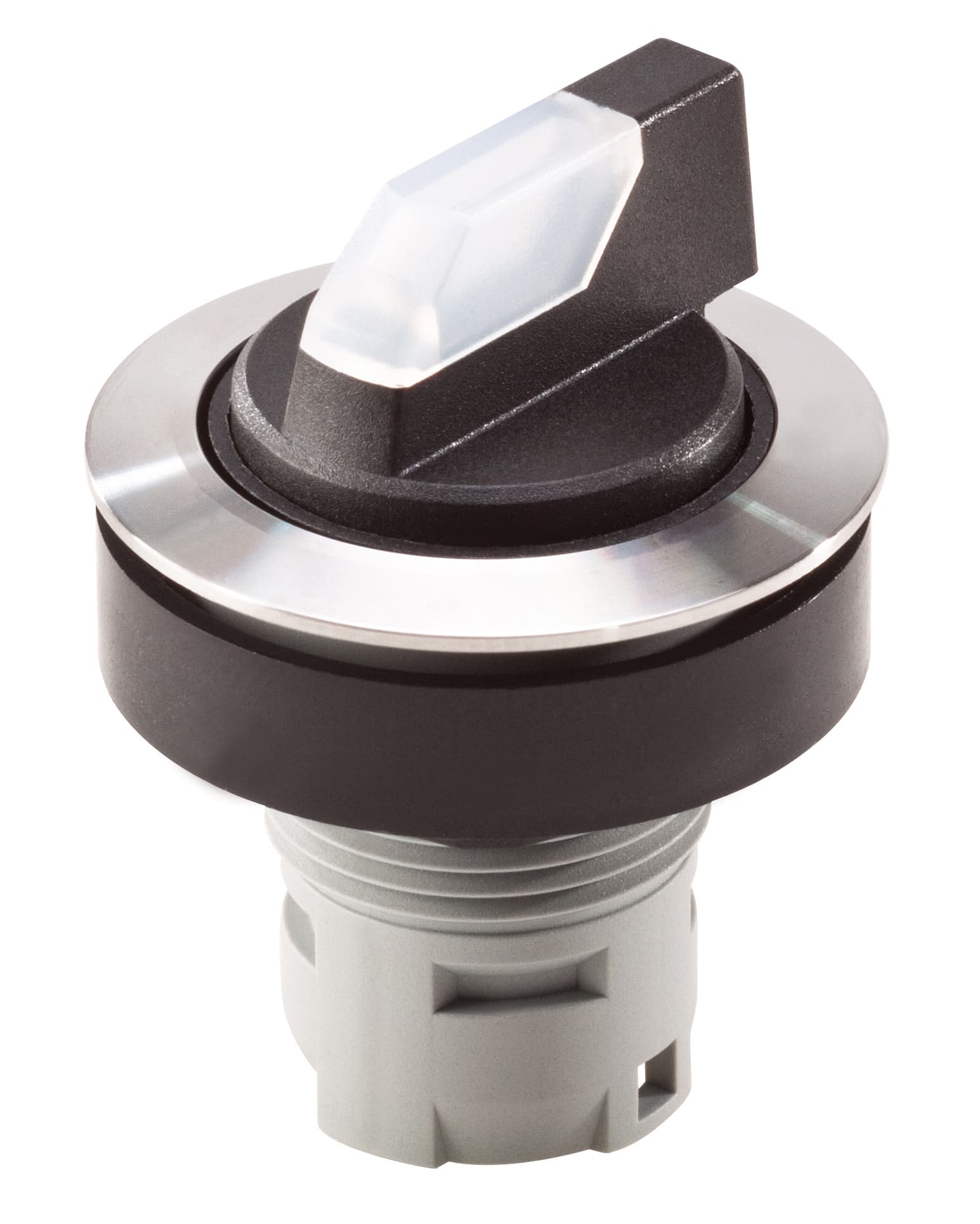 Switching Function: Maintained Direction-Angle: 1 x 90� DegreesPanel Cutout: � 22.3 mm Shape: RoundIllumination: Yes Labeling Option: NoProtection Class: II (protective insulation) Bezel Color: Stainless Steel Polished Color LED: Yellow