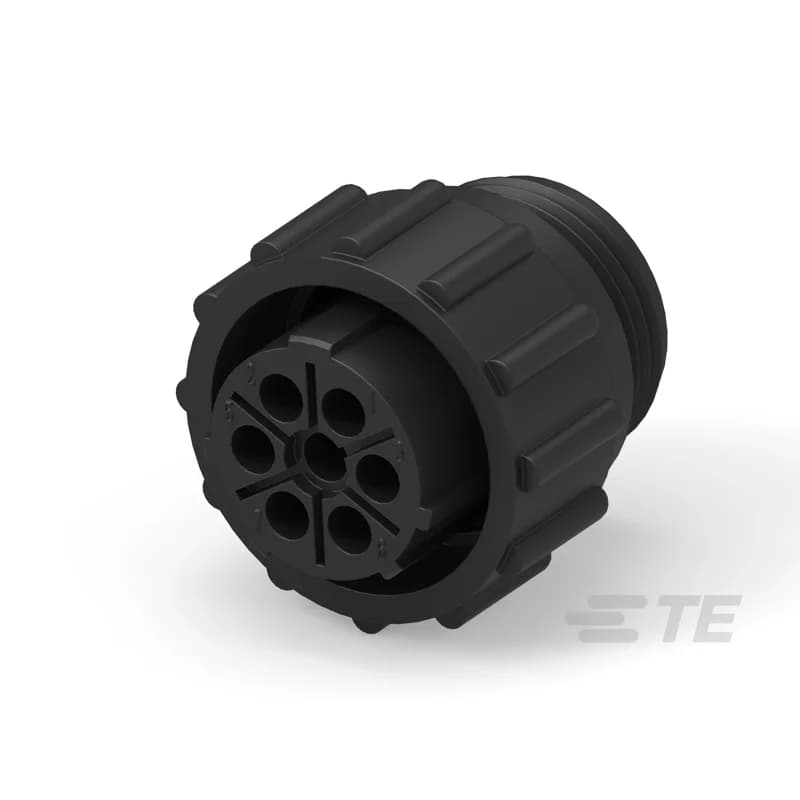 Circular Power Connectors, Housing, 600 VDC, Wire-to-Wire, 7 Position, Wire & Cable, Plug, Socket, Power & Signal, Black, All Plastic, AMP CPC